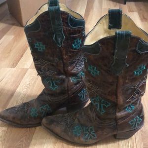 Corral turquoise cross boots size 10 cowboy boots